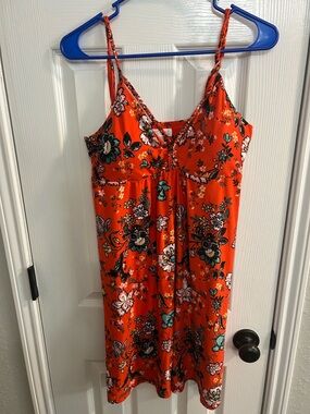 Planet Gold Juniors' Printed Braided-Detail Dress, Red Combo Class, large